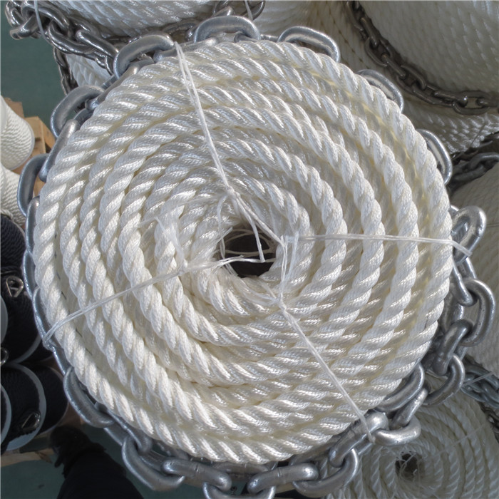 3 Strand 1/2*200ft Anchor Line With Chain Mooring Boat Rope Santong