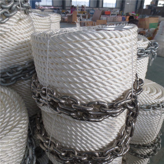3 Strand Nylon Anchor Line With Chain Boat Line Santong