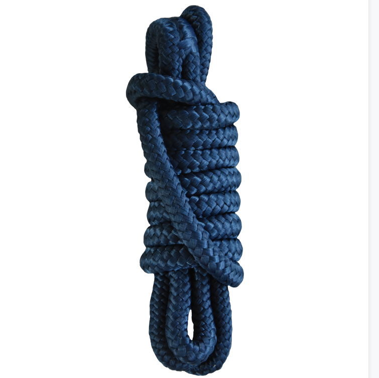 3/4*25ft navy blue double braided nylon dock rope marine rope