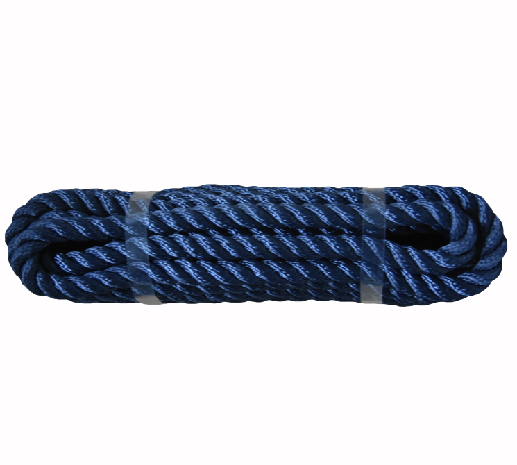 3/4*25ft navy blue 3 strand twisted nylon dock rope marine rope