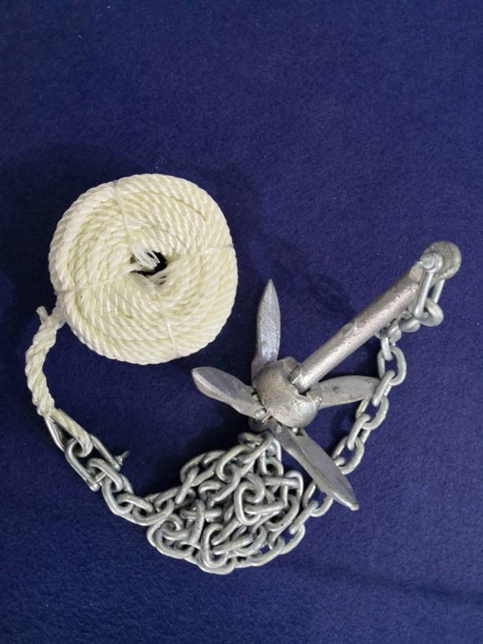 5/16*100ft Nylon 3 Strand Boat Mooring Rope Anchor Kit Santong