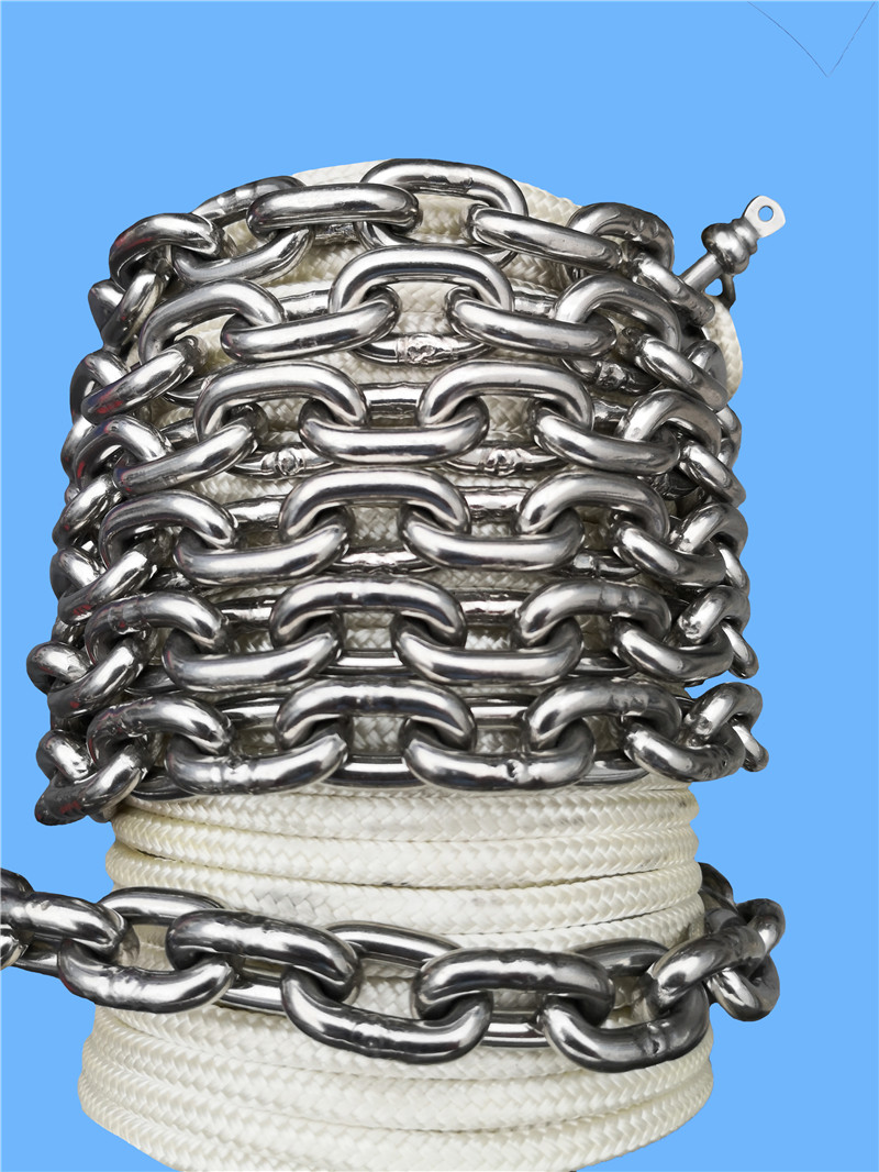 5/8*200ft Double Braid Nylon Anchor Line With Chain Santong