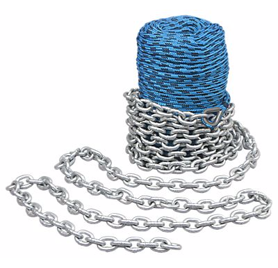 High quality double braided anchor line with chain with 9/16inch* 250feet for yacht marine use