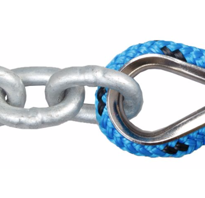 High performance nylon/ polyester braided reflective mooring marine chain rope anchor line