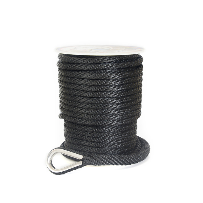 Solid Braid Nylon Rope - 1/4 Inch x 100 Feet - Black