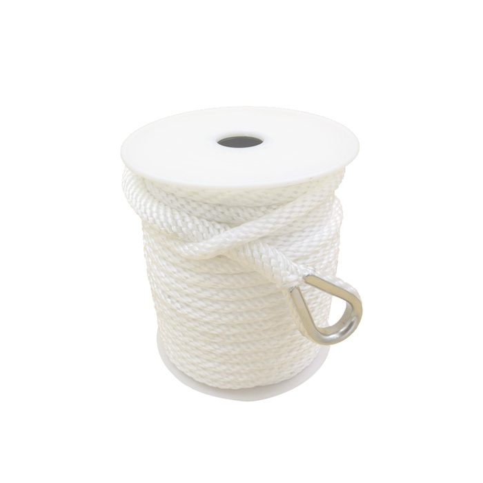 1/2*50 White Polypropylene Solid Braided Anchor Rope