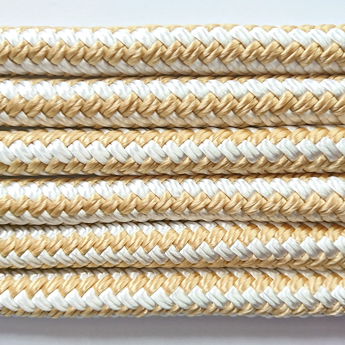 Boat Lines manufacturers - 3/8*15 Gold/White Double Braided Nylon Dock Rope  marine rope